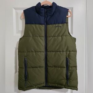 Orvis Olive and Navy Quilted Vest